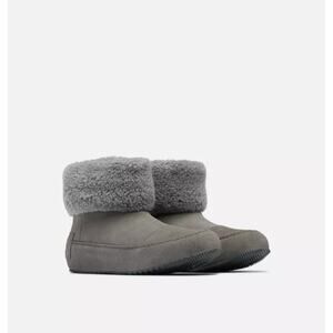 NEW Sorel Women's Size 8 Go Stumptown Bootie Quarry Gray Slippers Faux Fur